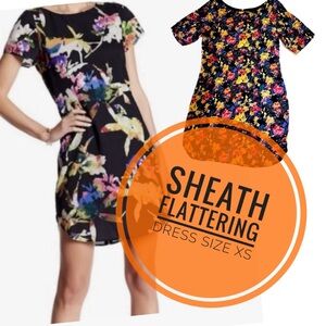 🗽YUMI KIM Mini Silk Sheath Flattering Floral Dress Size 2 =  XS